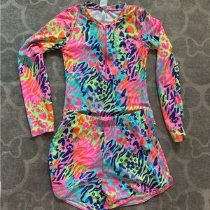 NWT Girls Swim (2piece) Rashguard Set-bathing suit w sleeves & shorts